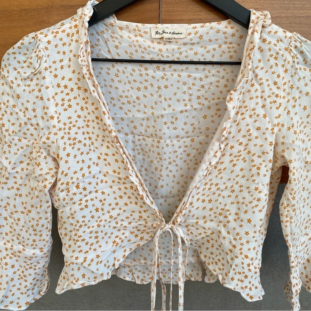 For Love & Lemons Aurora Tie Top, Size S